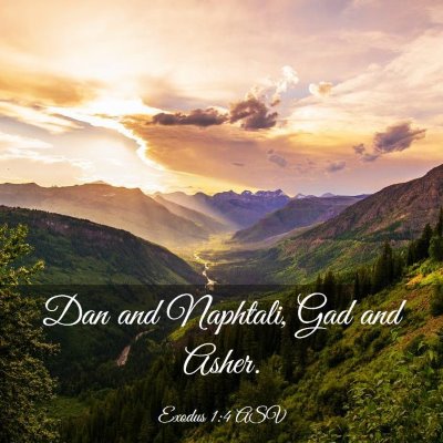 Picture 03 - Exodus 1:4 ASV - Dan and Naphtali, Gad and - Bible Verse Picture