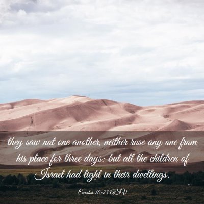 Picture 03 - Exodus 10:23 ASV - they saw not one another, neither rose any one - Bible Verse Picture