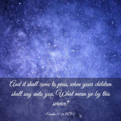 Picture 03 - Exodus 12:26 ASV - And it shall come to pass, when your children - Bible Verse Picture