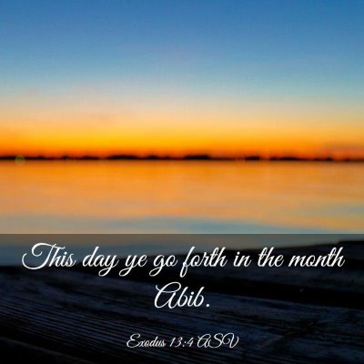 Picture 03 - Exodus 13:4 ASV - This day ye go forth in the month - Bible Verse Picture