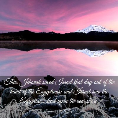 Picture 03 - Exodus 14:30 ASV - Thus Jehovah saved Israel that day out of the - Bible Verse Picture