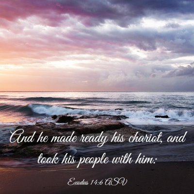 Picture 03 - Exodus 14:6 ASV - And he made ready his chariot, and took his - Bible Verse Picture
