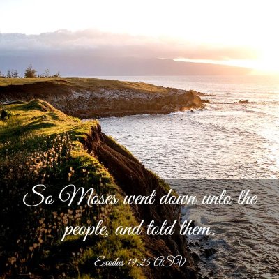 Picture 03 - Exodus 19:25 ASV - So Moses went down unto the people, and told - Bible Verse Picture