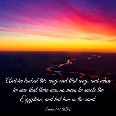 Picture 03 - Exodus 2:12 ASV - And he looked this way and that way, and when he - Bible Verse Picture