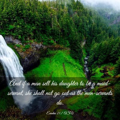 Picture 03 - Exodus 21:7 ASV - And if a man sell his daughter to be a - Bible Verse Picture