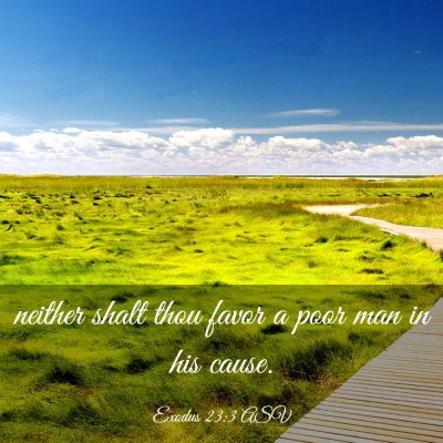 Picture 03 - Exodus 23:3 ASV - neither shalt thou favor a poor man in his - Bible Verse Picture