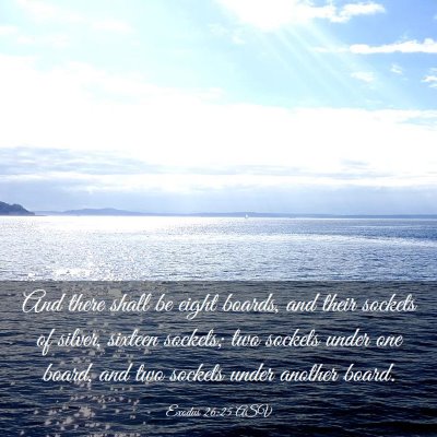 Picture 03 - Exodus 26:25 ASV - And there shall be eight boards, and their - Bible Verse Picture