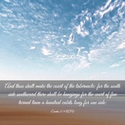 Picture 03 - Exodus 27:9 ASV - And thou shalt make the court of the tabernacle: - Bible Verse Picture