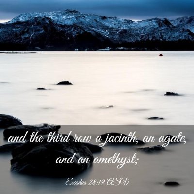 Picture 03 - Exodus 28:19 ASV - and the third row a jacinth, an agate, and an - Bible Verse Picture