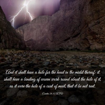 Picture 03 - Exodus 28:32 ASV - And it shall have a hole for the head in the - Bible Verse Picture