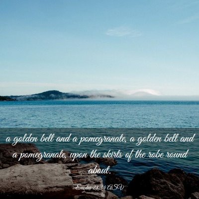 Picture 03 - Exodus 28:34 ASV - a golden bell and a pomegranate, a golden bell - Bible Verse Picture
