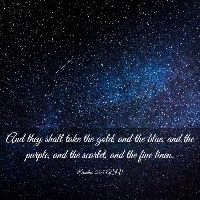 Picture 03 - Exodus 28:5 ASV - And they shall take the gold, and the blue, and - Bible Verse Picture