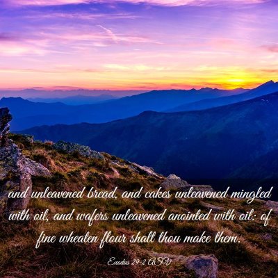 Picture 03 - Exodus 29:2 ASV - and unleavened bread, and cakes unleavened - Bible Verse Picture