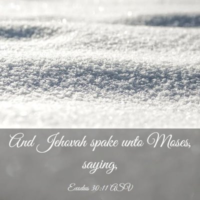 Picture 03 - Exodus 30:11 ASV - And Jehovah spake unto Moses, - Bible Verse Picture