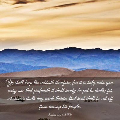 Picture 03 - Exodus 31:14 ASV - Ye shall keep the sabbath therefore; for it is - Bible Verse Picture