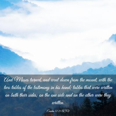 Picture 03 - Exodus 32:15 ASV - And Moses turned, and went down from the mount, - Bible Verse Picture