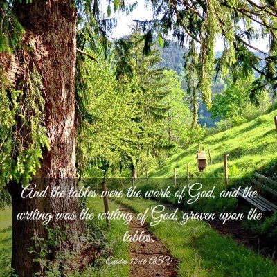 Picture 03 - Exodus 32:16 ASV - And the tables were the work of God, and the - Bible Verse Picture