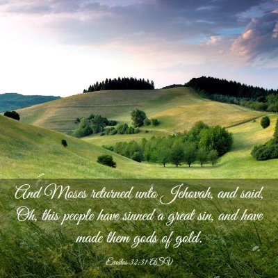 Picture 03 - Exodus 32:31 ASV - And Moses returned unto Jehovah, and said, Oh, - Bible Verse Picture