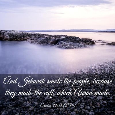 Picture 03 - Exodus 32:35 ASV - And Jehovah smote the people, because they made - Bible Verse Picture