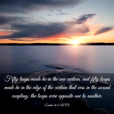 Picture 03 - Exodus 36:12 ASV - Fifty loops made he in the one curtain, and fifty - Bible Verse Picture