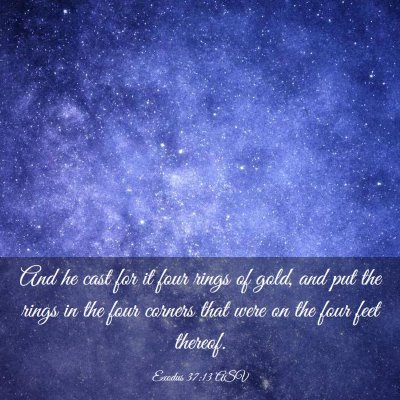 Picture 03 - Exodus 37:13 ASV - And he cast for it four rings of gold, and put - Bible Verse Picture