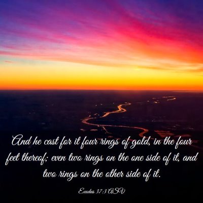 Picture 03 - Exodus 37:3 ASV - And he cast for it four rings of gold, in the - Bible Verse Picture