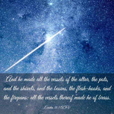 Picture 03 - Exodus 38:3 ASV - And he made all the vessels of the altar, the - Bible Verse Picture