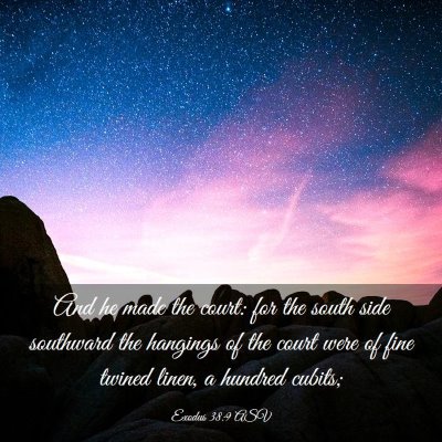 Picture 03 - Exodus 38:9 ASV - And he made the court: for the south side - Bible Verse Picture