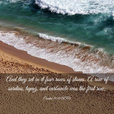 Picture 03 - Exodus 39:10 ASV - And they set in it four rows of stones. A row of - Bible Verse Picture