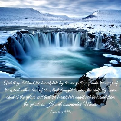 Picture 03 - Exodus 39:21 ASV - And they did bind the breastplate by the rings - Bible Verse Picture