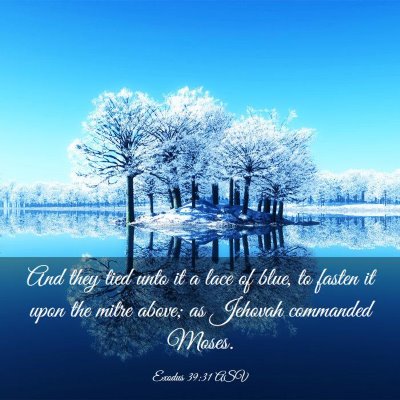 Picture 03 - Exodus 39:31 ASV - And they tied unto it a lace of blue, to fasten - Bible Verse Picture