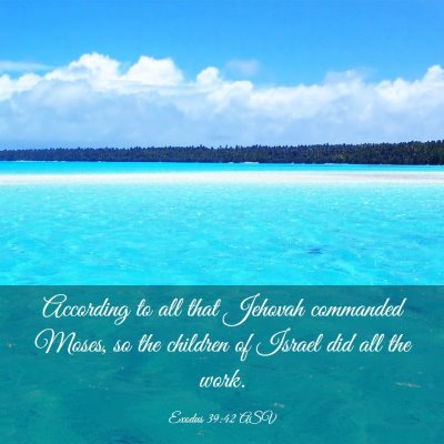 Picture 03 - Exodus 39:42 ASV - According to all that Jehovah commanded Moses, so - Bible Verse Picture