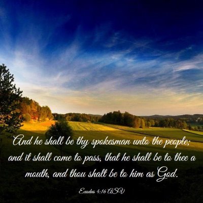 Picture 03 - Exodus 4:16 ASV - And he shall be thy spokesman unto the people; - Bible Verse Picture