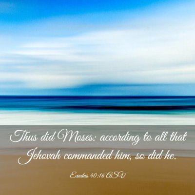Picture 03 - Exodus 40:16 ASV - Thus did Moses: according to all that Jehovah - Bible Verse Picture