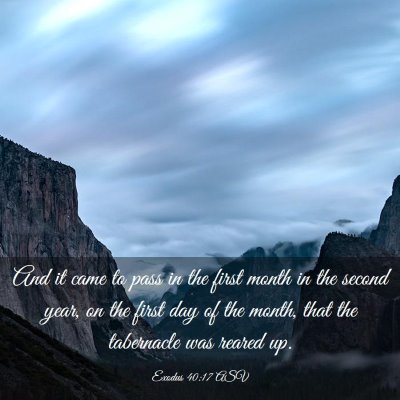 Picture 03 - Exodus 40:17 ASV - And it came to pass in the first month in the - Bible Verse Picture
