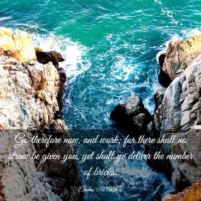 Picture 03 - Exodus 5:18 ASV - Go therefore now, and work; for there shall no - Bible Verse Picture