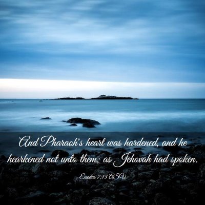 Picture 03 - Exodus 7:13 ASV - And Pharaoh's heart was hardened, and he - Bible Verse Picture