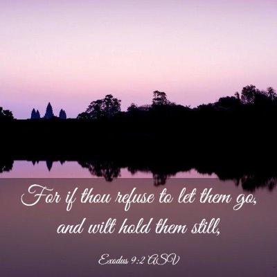 Picture 03 - Exodus 9:2 ASV - For if thou refuse to let them go, and wilt hold - Bible Verse Picture