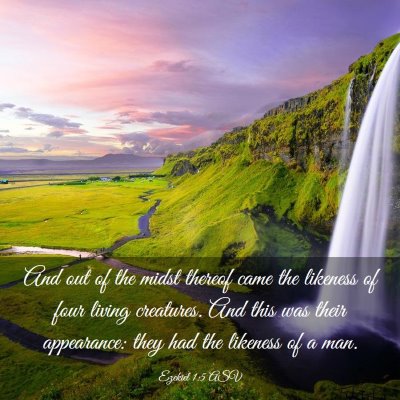 Picture 03 - Ezekiel 1:5 ASV - And out of the midst thereof came the likeness of - Bible Verse Picture