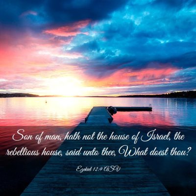 Picture 03 - Ezekiel 12:9 ASV - Son of man, hath not the house of Israel, the - Bible Verse Picture