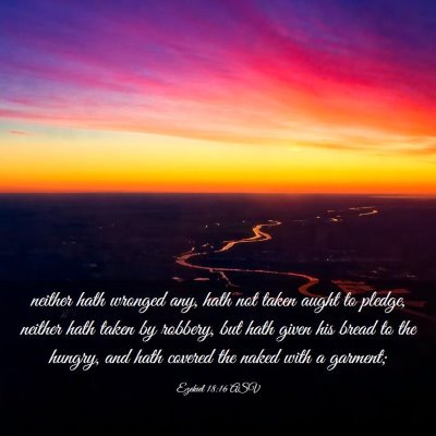 Picture 03 - Ezekiel 18:16 ASV - neither hath wronged any, hath not taken aught to - Bible Verse Picture