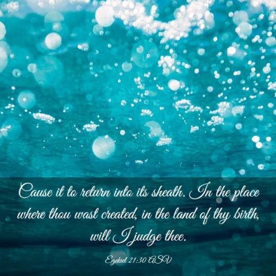 Picture 03 - Ezekiel 21:30 ASV - Cause it to return into its sheath. In the place - Bible Verse Picture