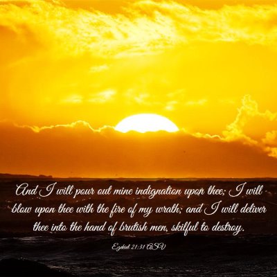 Picture 03 - Ezekiel 21:31 ASV - And I will pour out mine indignation upon thee; I - Bible Verse Picture