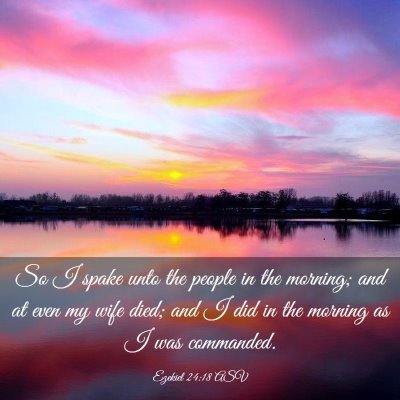 Picture 03 - Ezekiel 24:18 ASV - So I spake unto the people in the morning; and at - Bible Verse Picture