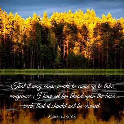 Picture 03 - Ezekiel 24:8 ASV - That it may cause wrath to come up to take - Bible Verse Picture