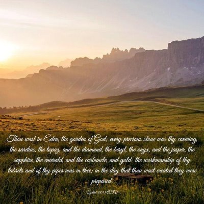Picture 03 - Ezekiel 28:13 ASV - Thou wast in Eden, the garden of God; every - Bible Verse Picture