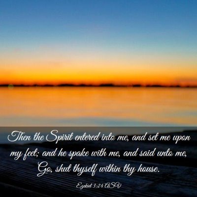 Picture 03 - Ezekiel 3:24 ASV - Then the Spirit entered into me, and set me upon - Bible Verse Picture