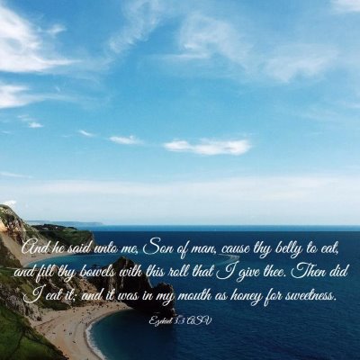 Picture 03 - Ezekiel 3:3 ASV - And he said unto me, Son of man, cause thy belly - Bible Verse Picture