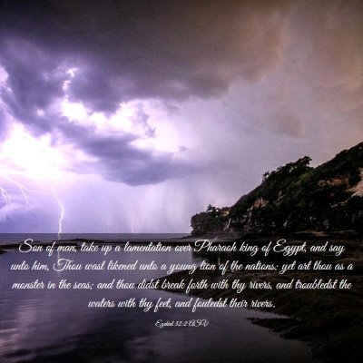 Picture 03 - Ezekiel 32:2 ASV - Son of man, take up a lamentation over Pharaoh - Bible Verse Picture