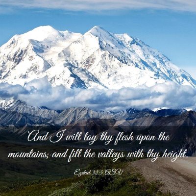 Picture 03 - Ezekiel 32:5 ASV - And I will lay thy flesh upon the mountains, and - Bible Verse Picture